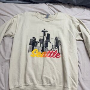 Seattle Skyline Cream Sweater